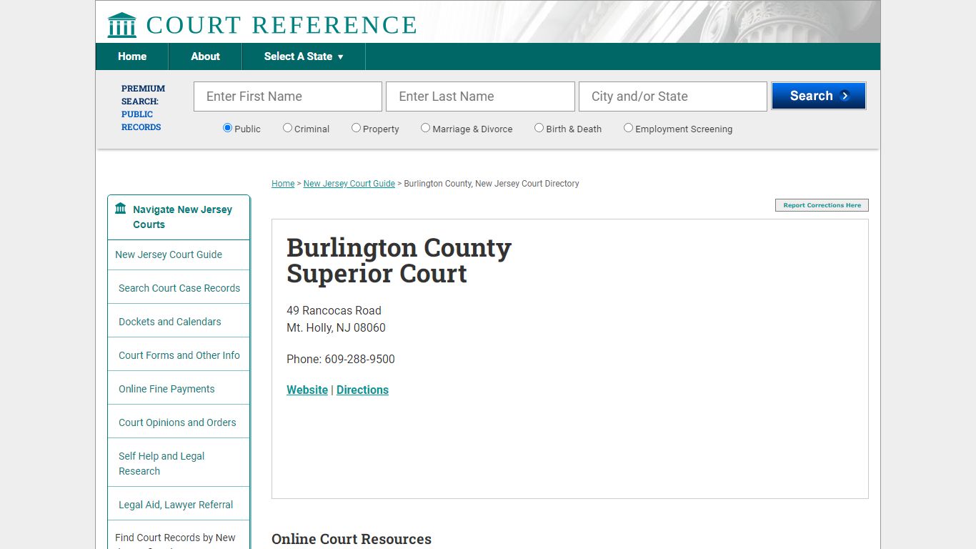 Burlington County Superior Court - CourtReference.com